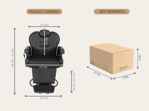 Barber Chair Hydraulic Recliner Salon Chair 360 Degree Swivel with Adjustable Headrest Wide Seat Shampoo Spa Beauty Equipment for Hair Stylist Assembly Required