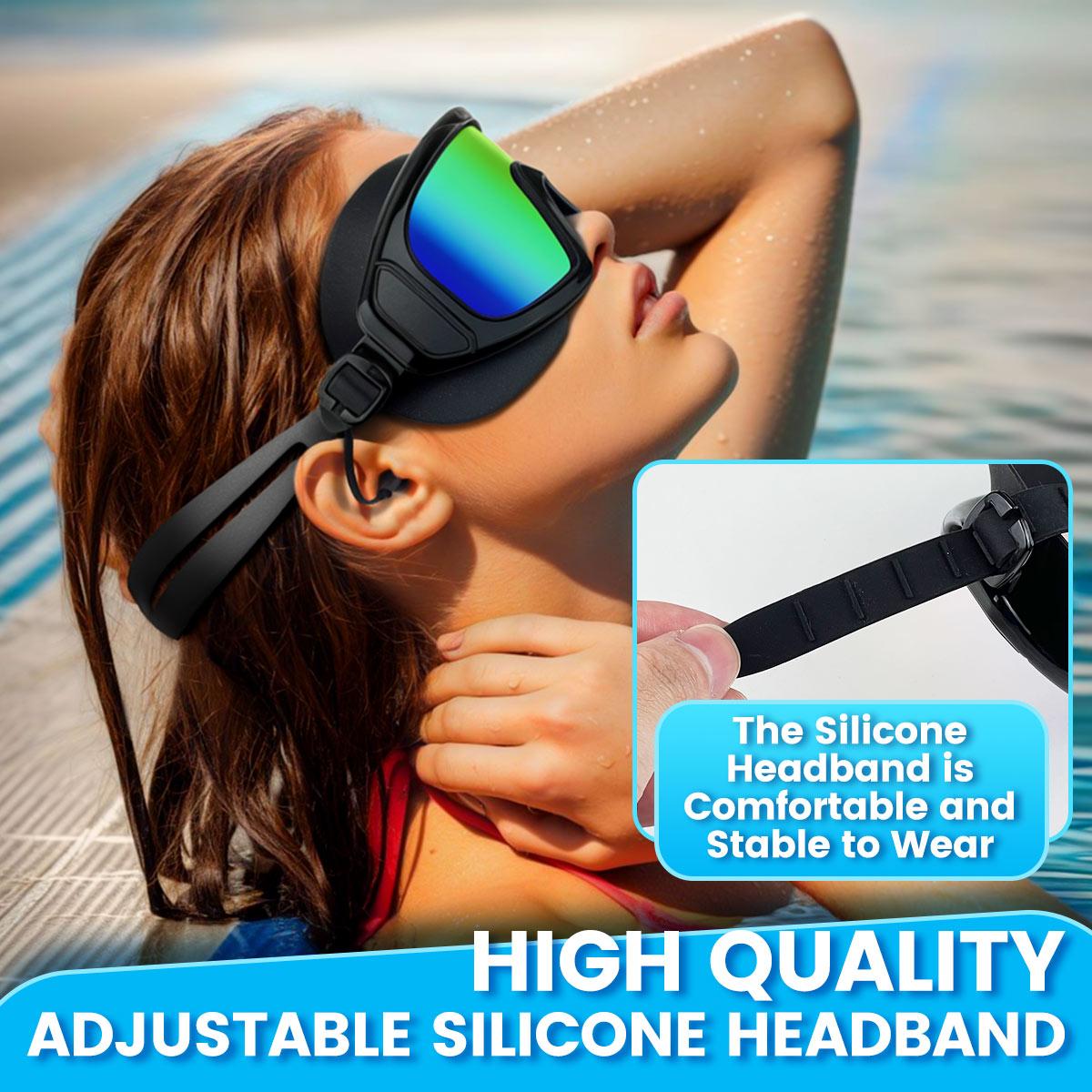 Rantizon Swim Goggles Photochromic, View Anti Fog & UV Swimming Goggles for Audlt, No Leaking Swim Glasses for Men Women