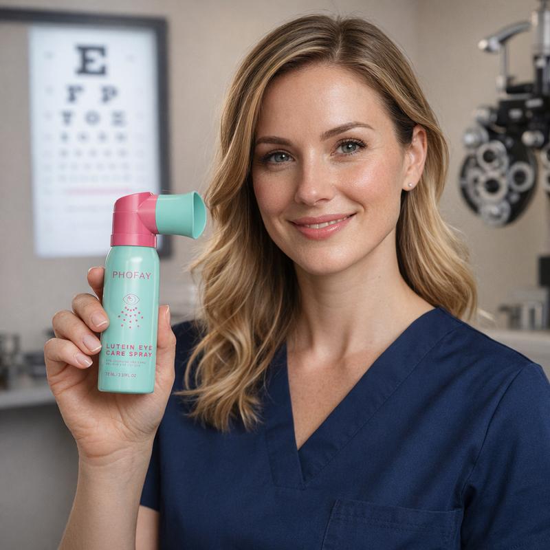 PHOFAY Optometrist-Recommended Lutein Dry Eye Spray, 2.37 fl oz, effectively relieves dry eyes, moisturizes, cleanses, refreshes, and soothes the eyes. Perfect for long-time work, frequent phone use, gamers, and students. Christmas gift
