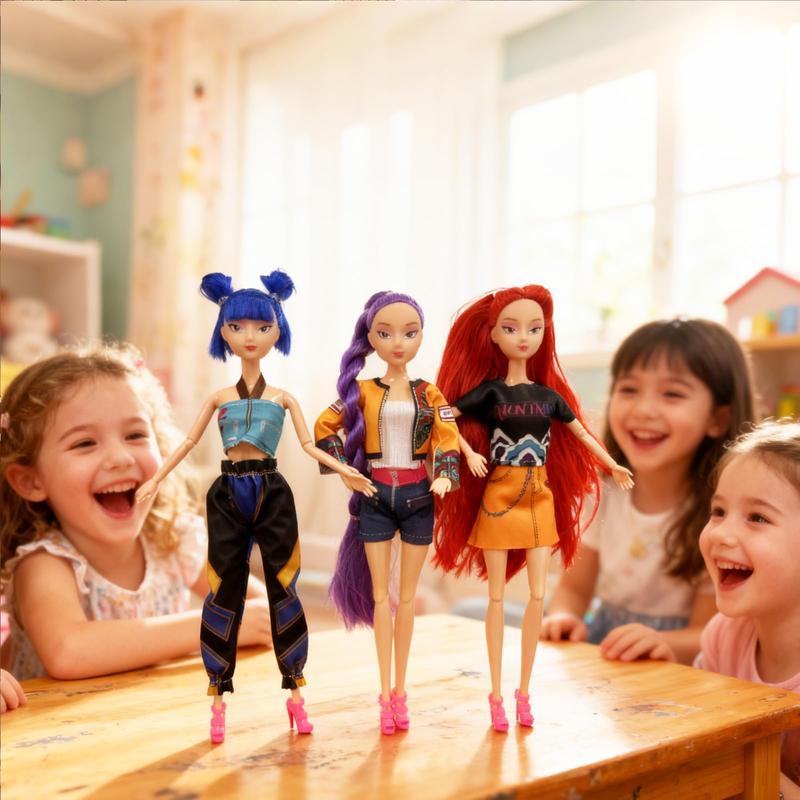 【New Year Gift】K-pop Demon Hunters Anime action figure doll 11.5 inches–12 Joint Movable Anime-Rumi, Mira and Zoey, Anime-Inspired Collectible Dolls, Merch Gift for Fans & Kids-desk display-Kpop Idol Merch Collectibles 【New Year Gift】K-pop Demon Hunters Anime action figure doll 11.5 inches–12 Joint Movable Anime-Rumi, Mira and Zoey, Anime-Inspired Collectible Dolls, Merch Gift for Fans & Kids-desk display-Kpop Idol Merch Collectibles