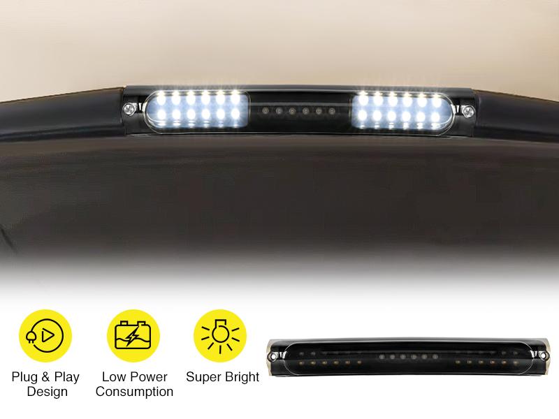 Nilight Third Brake Light Tail High Mount 3rd Stop Cargo Reverse Lights Smoked Lens Compatible with Ford F150 1997 1998 1999 2000 2001 2002 2003 F-150 Heritage 2004 Pickup Truck Rear Cab Lamp