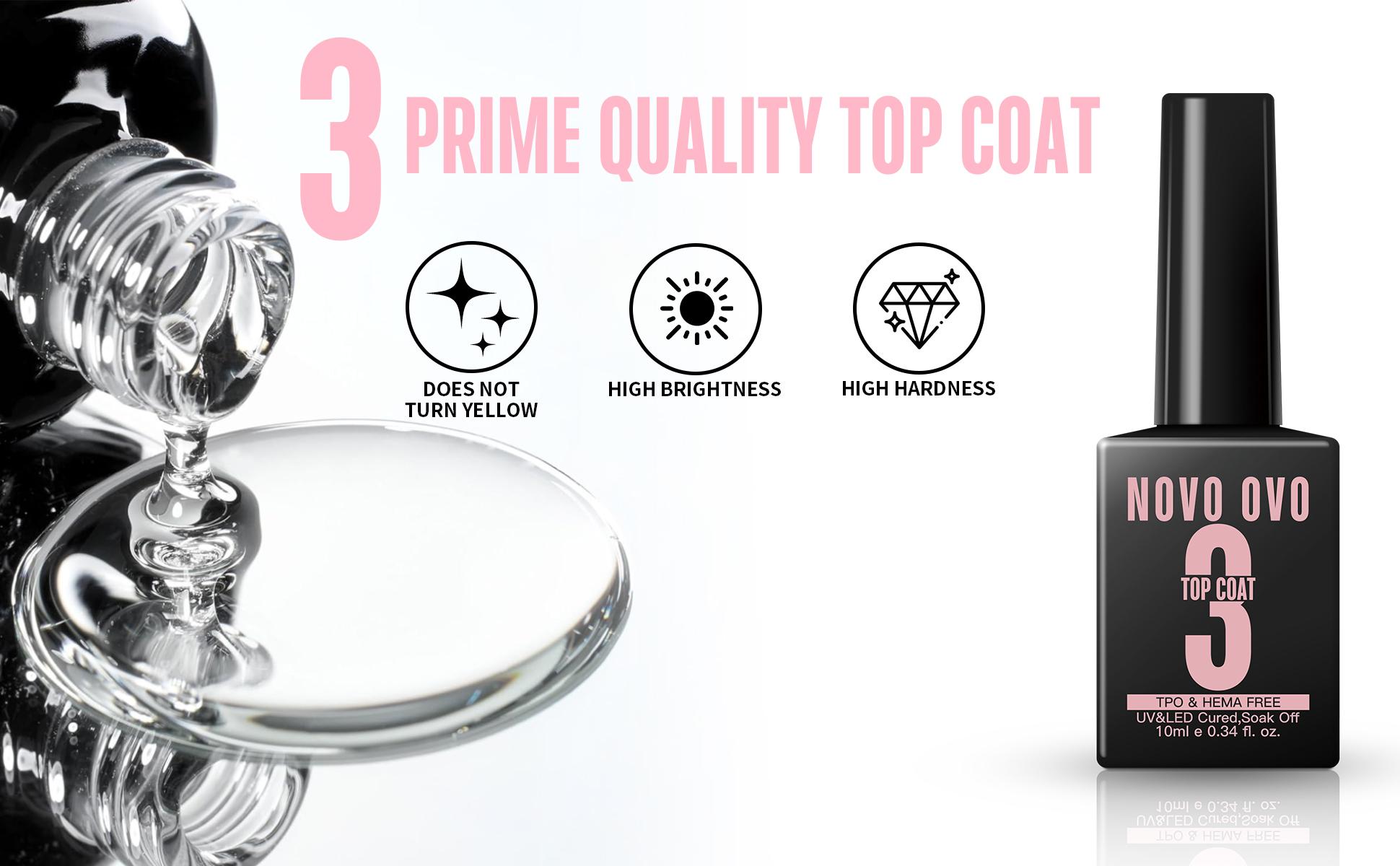 NOVO OVO UV Nail Glue and Builder Gel 2 in 1, No Wipe Top Coat Kit for Predesigned French Tip Nail Tips, HEMA TPO FREE, Super Strong Adhesive for Press on Acrylic Nails, Long Lasting, Easy to Use