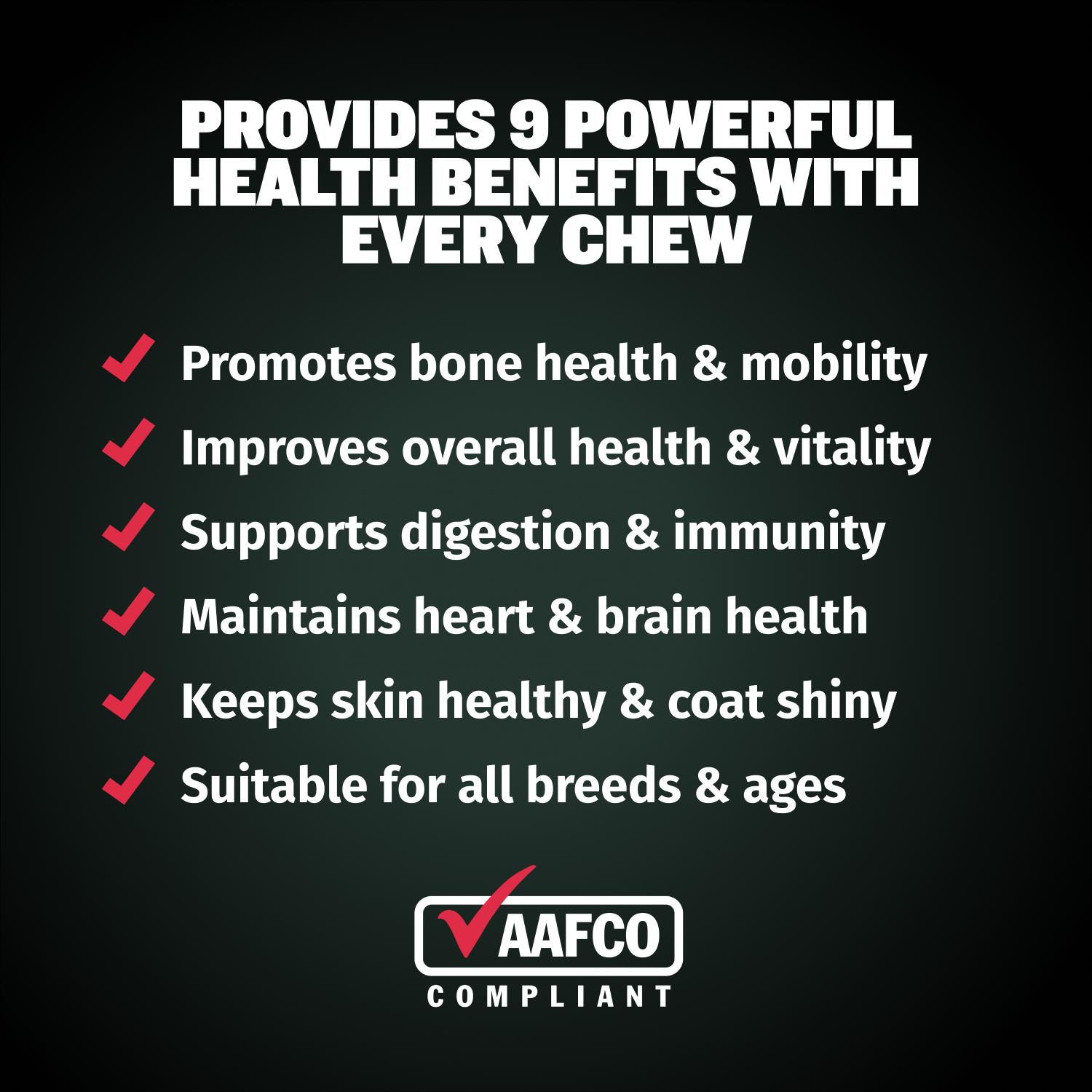 9-in-1 Bully Max Dog Supplement for Allergy Relief, Joints, & Probiotics for Gut Health - Soft Chew, Easy to Feed, No Artificial Colors or Flavors. Made and ships from USA.