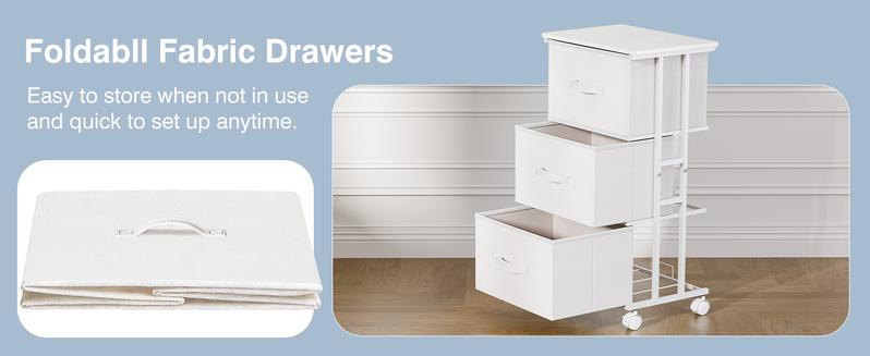 3 Drawers Dresser for Bedroom with Wheels, Fabric Storage Cabinet Organizer with Removable Fabric Bins, Sturdy Steel Frame for Living Room, Office, Entryway, Closets 3 Drawers Dresser for Bedroom with Wheels, Fabric Storage Cabinet Organizer with Removable Fabric Bins, Sturdy Steel Frame for Living Room, Office, Entryway, Closets