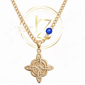 Nudo De Bruja pendant with Cuban chain 3 mm wide