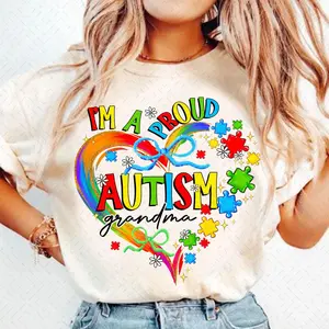I'M A Proud Autism Grandma Heart T-Shirt, Autism Awareness T-Shirt, Proud Autism Grandma, Autism Grandma , Autism Family Support