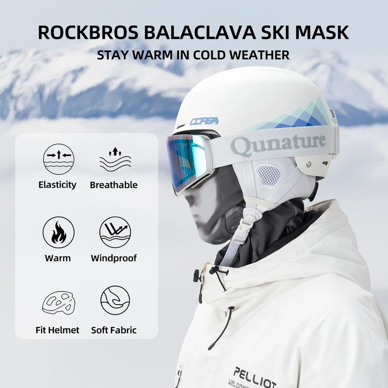 ROCKBROS Heat Reactive Balaclava Ski Mask for Men & Women Windproof Thermal Winter Scarf Hood for Cycling & Outdoor Activities