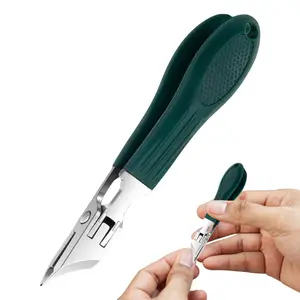 Eagle Beak Beveled Nail Clippers Set, Wide Jaw Opening Anti-Splash Slanted Clippers, Precision Stainless Steel Blades, Ergonomic Non-Slip Grip, 3-Piece Kit for Women & Men hard thick toenail ingrown care heavy-duty pedicure splash-proof design
