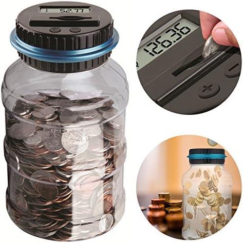 Money Jar with LCD Display,Durable Money Coin Counting Jar,Money Saving Bank,Home Decor,Display Automatic Counting Coin Bank-Perfect Gift for girls and boys,ldeal Gift for Birthday&Valentine's Day