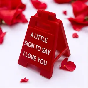 A Little Sign To Say I Love You - Romantic Holiday Present for Valentine Lovers with Cute Decor and Ornaments Plaque Gift 2" Tall - Christmas Stocking Stuffer Edition Multiple Color Options - Mini Sign Plaque for Desktop Gifts - Mothers Day Fathers Too