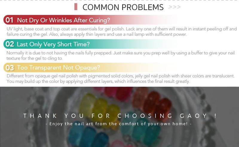 GAOY Bubbly Soda Jelly Gel Nail Polish of 6 Transparent Pink Red Blue Yellow Colors Sheer Gel Polish Kit for Salon Gel Manicure and Nail Art DIY at Home