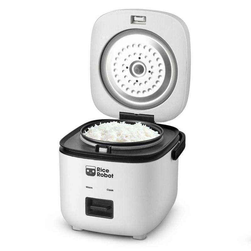 Rice Robot - All in One Cooker - Cook Anything with a single button! PFAS-free, Nonstick Ceramic Bowl, Steamer Tray, Measuring Cups, Recipe Book with 60 Recipes, & Serving Spoon