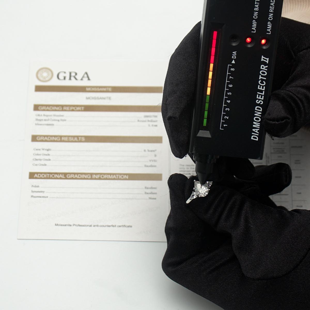 Delzzad 2ct Three Stones Ring Pear Synthetic Moissanite Ring Band In 925 Sterling Silver Christmas Gift