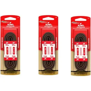 Kiwi Shoe Laces Outdoor Round Round Brown 54 Inches - 3 pack