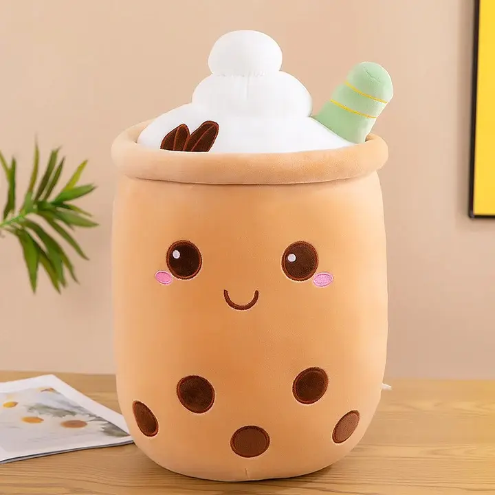 Cute Character Shaped Stuffed Toy - Boba Tea Plushie, 25cm/35cm Sizes, Kids' Gift, Bedtime Cuddles & Aesthetic Room Decor, Cute Character Shaped Stuffed Toys
