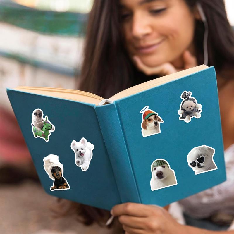 50/100pc Funny Cat/Puppy Meme Sticker Pack For Pets Lover. Vinyl Waterproof Stickers for Book Phone Laptop Water Bottle. Fun Craft Stickers for Scrapbooks, Planners, Gifts and Rewards. Cute Gifts for Girls Kids Teens Adults.