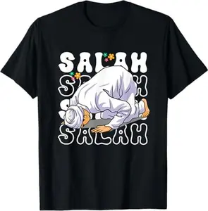 Salah Groovy Funny Ramadan Salat Prayer Eid Men Flower T-Shirt