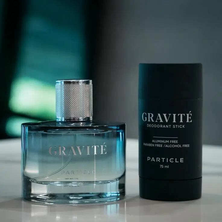 Particle Gravité Bundle | Enjoy the bold, refined fragrance of Gravité in both a signature cologne and an all-day deodorant