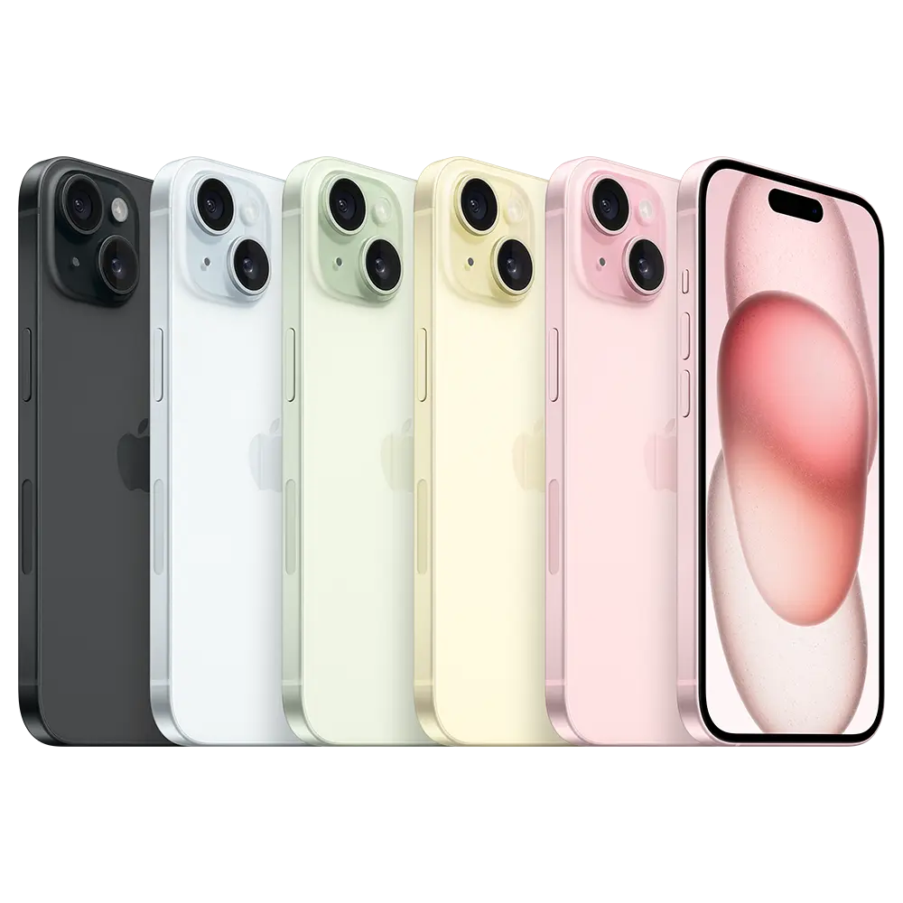 Refurbished Apple iPhone 15 (Unlocked) Black Yellow Blue Green Pink 128GB 256GB 512GB - Premium