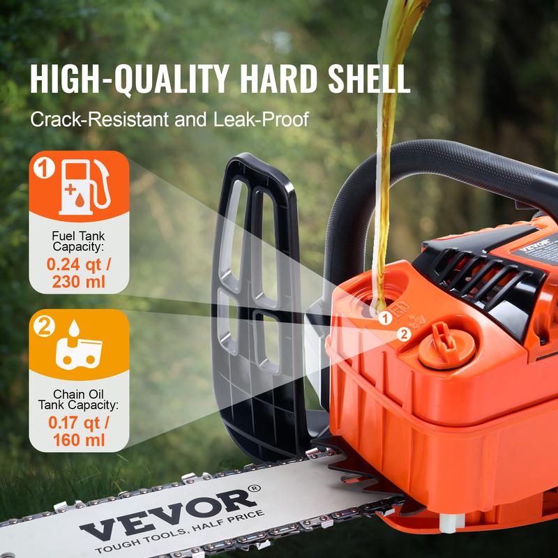 VEVOR Gas Chainsaw, Various specifications, Gasoline Powered Chain Saw, Handheld Cordless Petrol Chainsaws for Tree Wood Branch Cutting, Tree Trimming, Land Clearing, Farm Garden Ranch Forest Cutting Use
