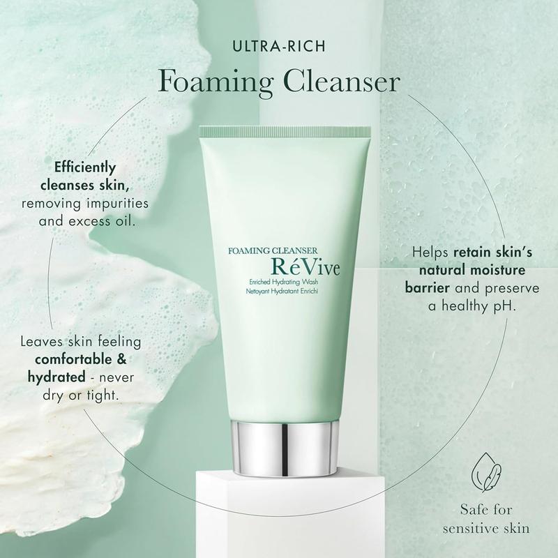 RéVive Foaming Facial Cleanser - Hydrating Face Wash Enriched with Vitamin E for Increased Skin Barrier Protection - Removes Impurities and Excess Oil to Reveal Fresh, Clean Skin (4.2 oz)