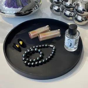 Round Display Tray, Modern Simple Coffee Table Tray, Round Trays for Home Decor, Waterproof Organizer for Soap, Home Decor, Bathroom Tray, Bathroom Decor Supplies