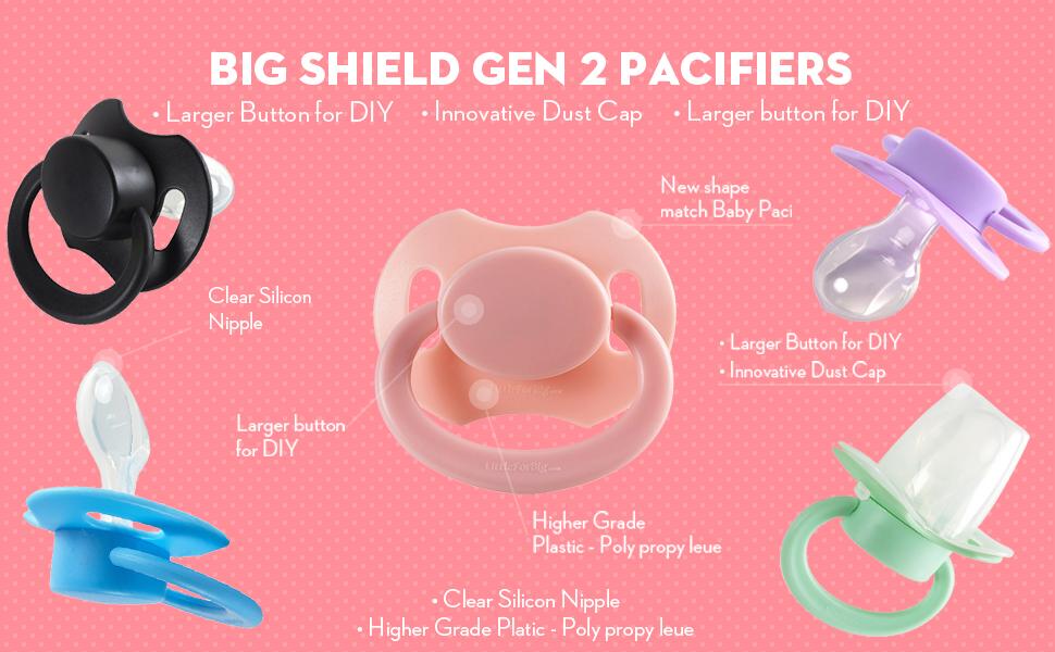 LittleForBig Bigshield Generation-II Adult Sized Pacifier Printed Set ...