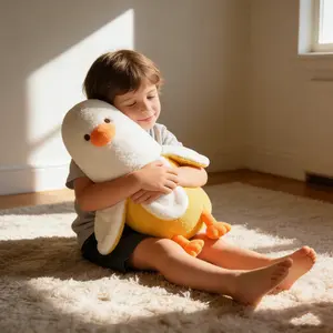 PEACHCAT 50cm Cute Banana Duck Plushie - Soft Huggable Stuffed Animal for Home Decoration & All-Age Gifts