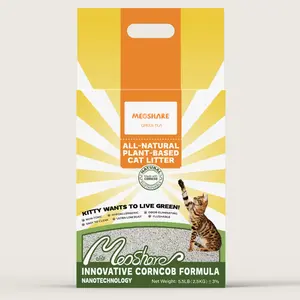 Meoshare Scented Plant-Based Cat Litter | Available in Coffee, Green Tea, Lemon & Milk Flavors | Nano-Tech Odor Control, 99.9% Dust-Free, Flushable
