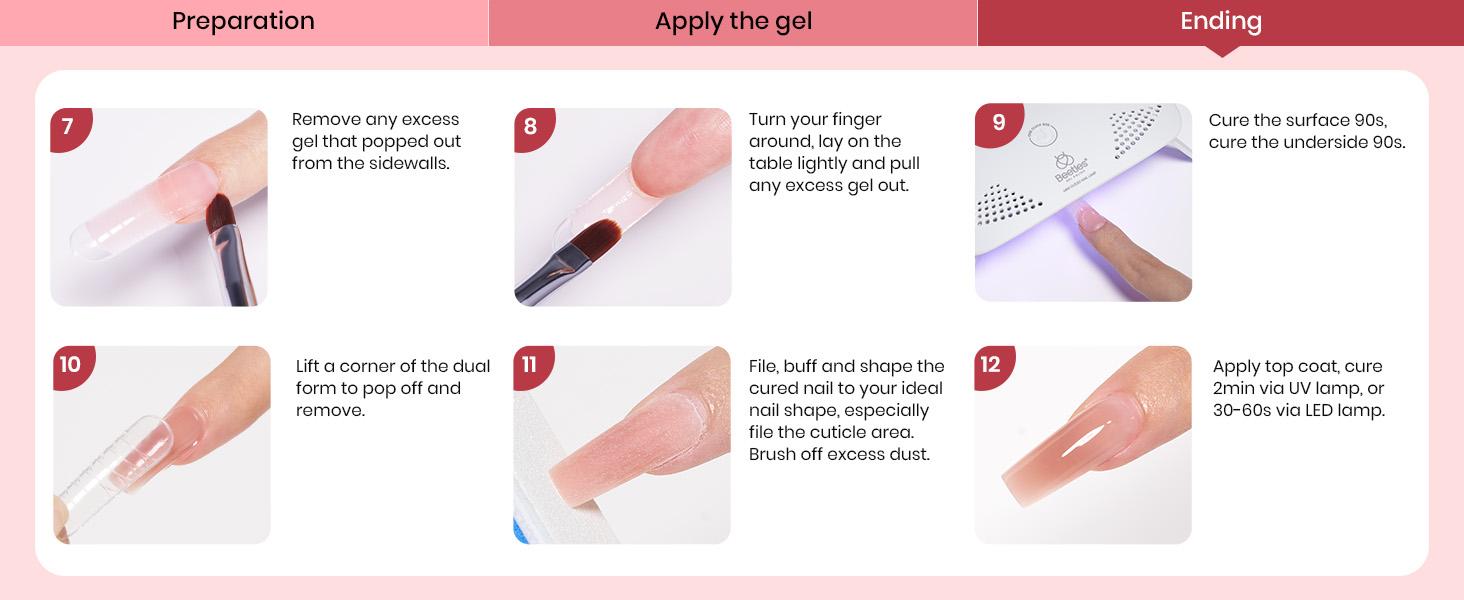 Beetles 6Colors Poly Gel Nail Extension Kit, Manicure Starter Kit Professional DIY Nail Art Kit for Starter with UV Lamp Top Coat Base Gel, Gift for Women gift for girls, Nail Manicure at home, Beginner friendly #TikTokShopBacktoSchool