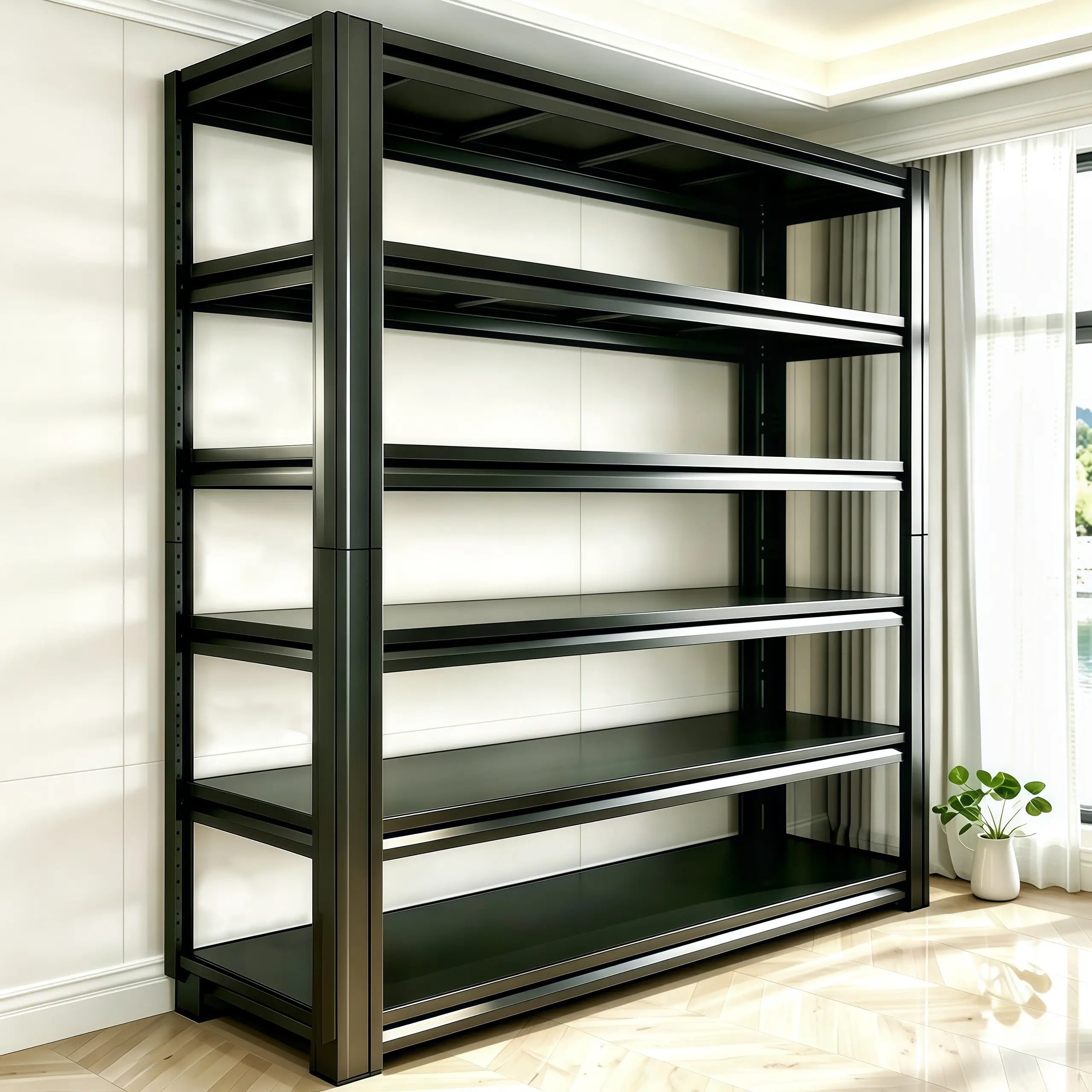6-Tier Heavy-Duty Metal Shelving Unit, 82"H Adjustable Storage Rack with 3000-lb Capacity, Home Organizer for Garages, Kitchens, Basements