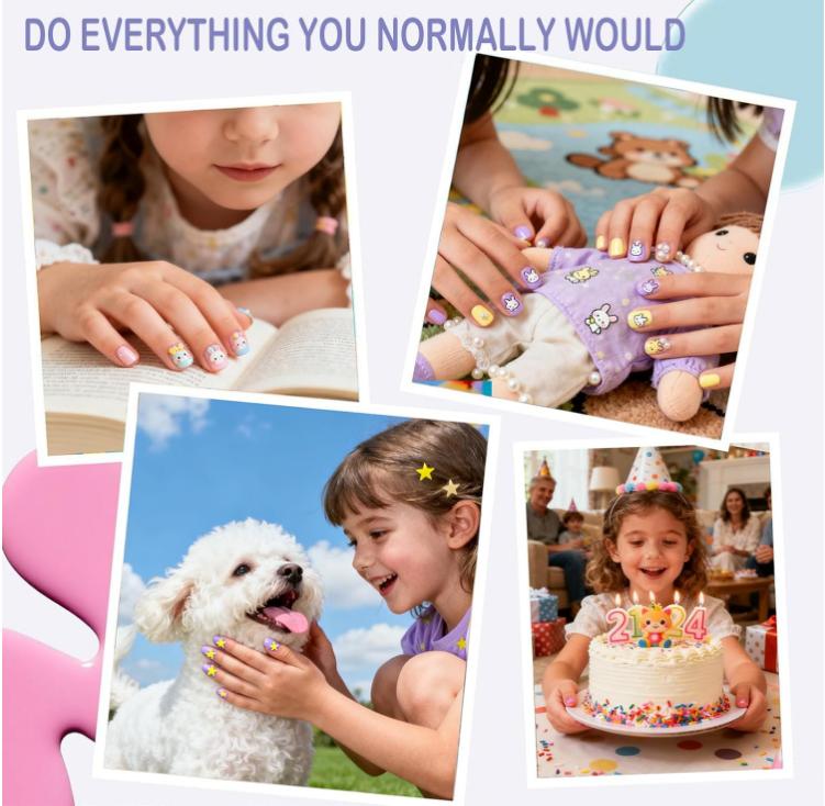 Extra Short Almond Kid Nail Tips,360Pcs Soft Gel Nail Tips Pre-Shaped Press On Nails For Kids,Clear Acrylic Half Matte Full Cover Fake Nail For Kids DIY Extension & Salon Use12 Sizes