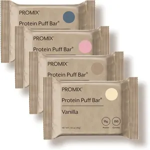 Protein Puff Bars - Variety Pack - Vanilla, Chocolate, Strawberry, Blueberry - Marshmallow Crispy Treat - High Protein & Low Calorie - 12 Bars