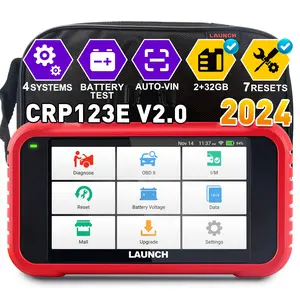 LAUNCH CRP123E V2.0 Obd Car Diagnostic Scanner Check Engine Fault Code Reader with Oil Reset, Brake Reset, Injector Reset, Battery Test