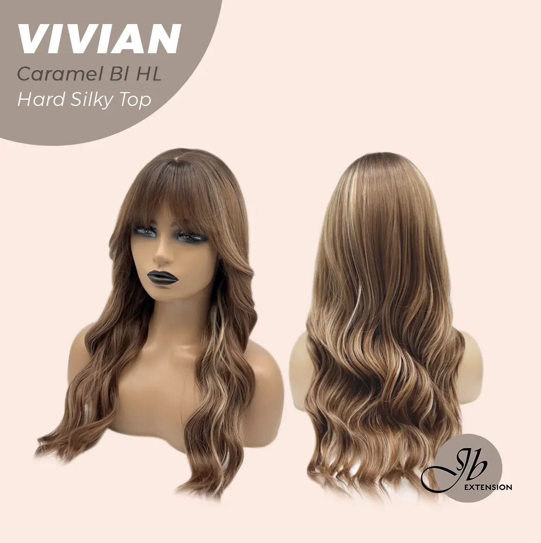 JBEXTENSION 24 Inches Scalpiana Wave 3.5X4 Hard Silky Top Natural Scalp Effect Wig VIVIAN