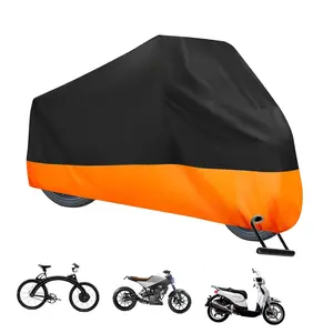 Motorcycle Cover Waterproof Outdoors, All Weather Protection Vehicle Accessories, Sunproof Windproof, Dustproof, Fit for most Honda, Kawasaki, Harley Davidson, Yamaha 104 Inch Motorcycle Cover