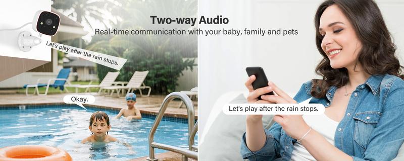 Jennov Outdoor/Indoor Security Camera, Surveillance 2.4G WiFi Camera , 2-Way Audio, Night Vision, Motion Detection, Indoor,easy installation without drilling (doesn't support 5G wifi) Jennov Outdoor/Indoor Security Camera, Surveillance 2.4G WiFi Camera , 2-Way Audio, Night Vision, Motion Detection, Indoor,easy installation without drilling (doesn't support 5G wifi)