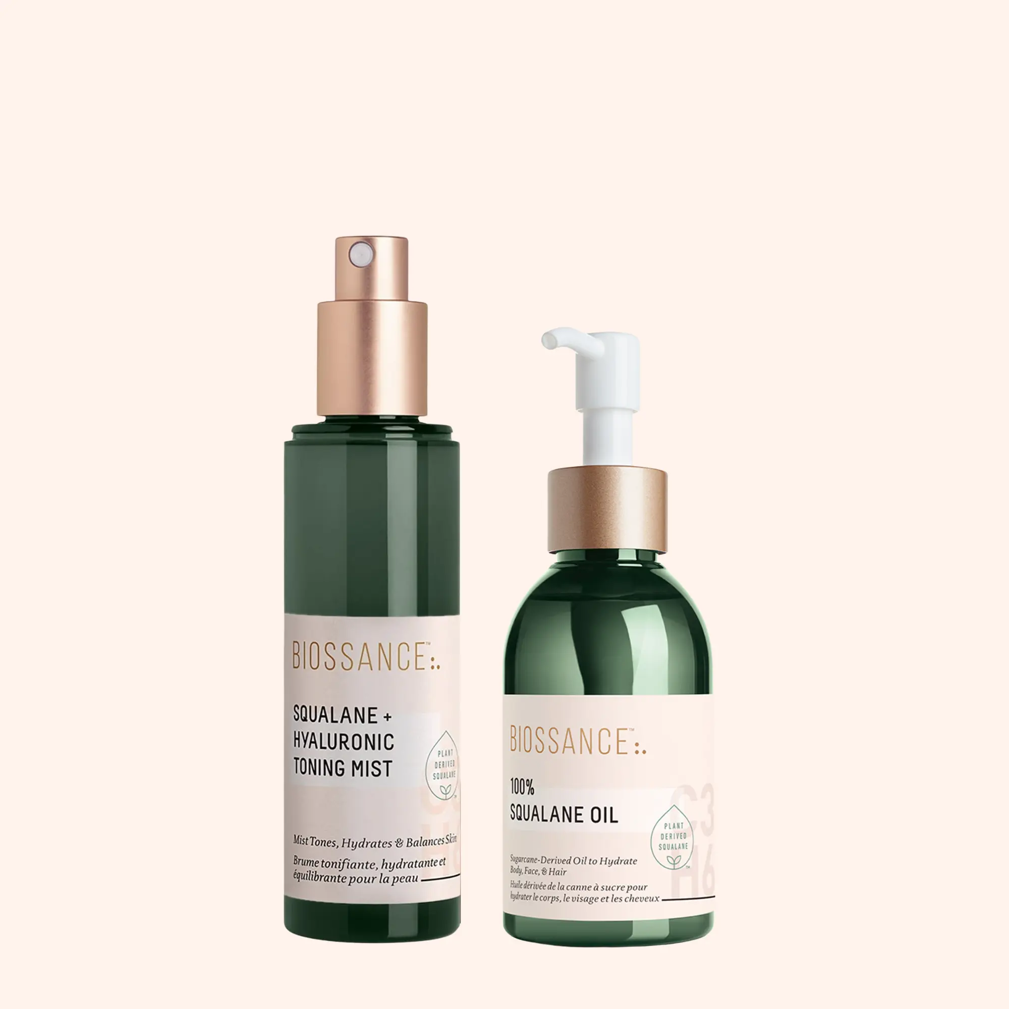 Biossance Head-to-Toe Hydration Duo-TikTok Exclusive Bundle- 100% Squalane Oil + Squalane + Hyaluronic Toning Mist – Hydrating, Plumping, Fast-Absorbing – For Dewy, Balanced Skin