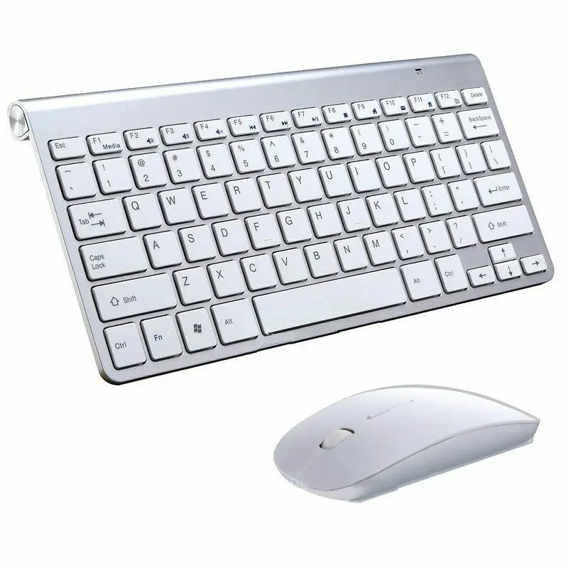 Sanoxy SNX-Mini-KYB-MS-ST-SLV 2.4G Mini Wireless Keyboard & Mouse Set for Mac Apple PC Computer - Silver