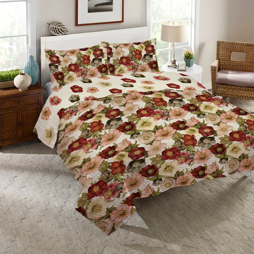 Vintage Petals Reversible Quilt Set