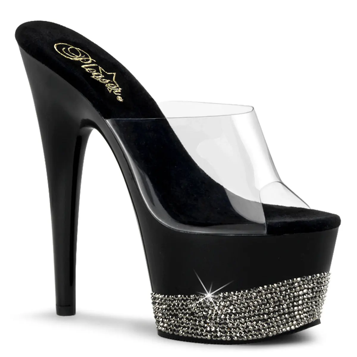 Pleaser Adore-701-3 Women's Fashion Elegant High Platform Heeled Sandals with Rhinestone Trim, High Heels Footwear