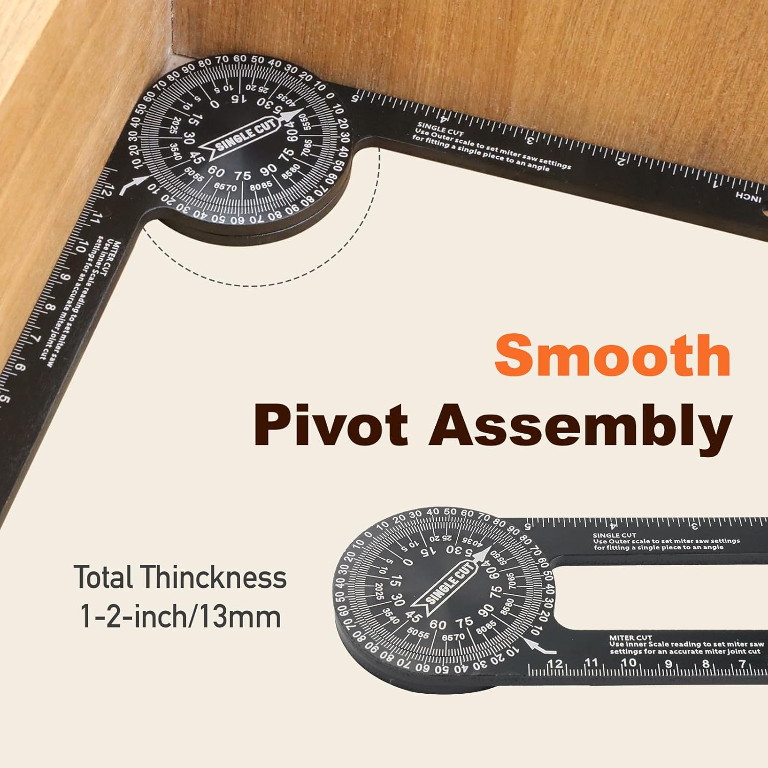 Aluminum Miter Saw Protractor| 7-Inch Rust Proof Angle Finder Featuring Precision Laser Engraved Scales Professional Miter Saw Protractor with Measuring Rulers for Angle Finder Carpentry, Crown Molding Tool & Baseboard building trade men BlackFriday