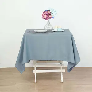 Polyester Square Tablecloth 54"x54" Dusty Blue - Wrinkle-Resistant Table Cover