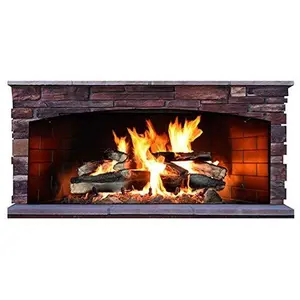 Cardboard Fireplace Stand Up | Fake Brick Cutout Decoration for The Background | Christmas Halloween Holidays Decor
