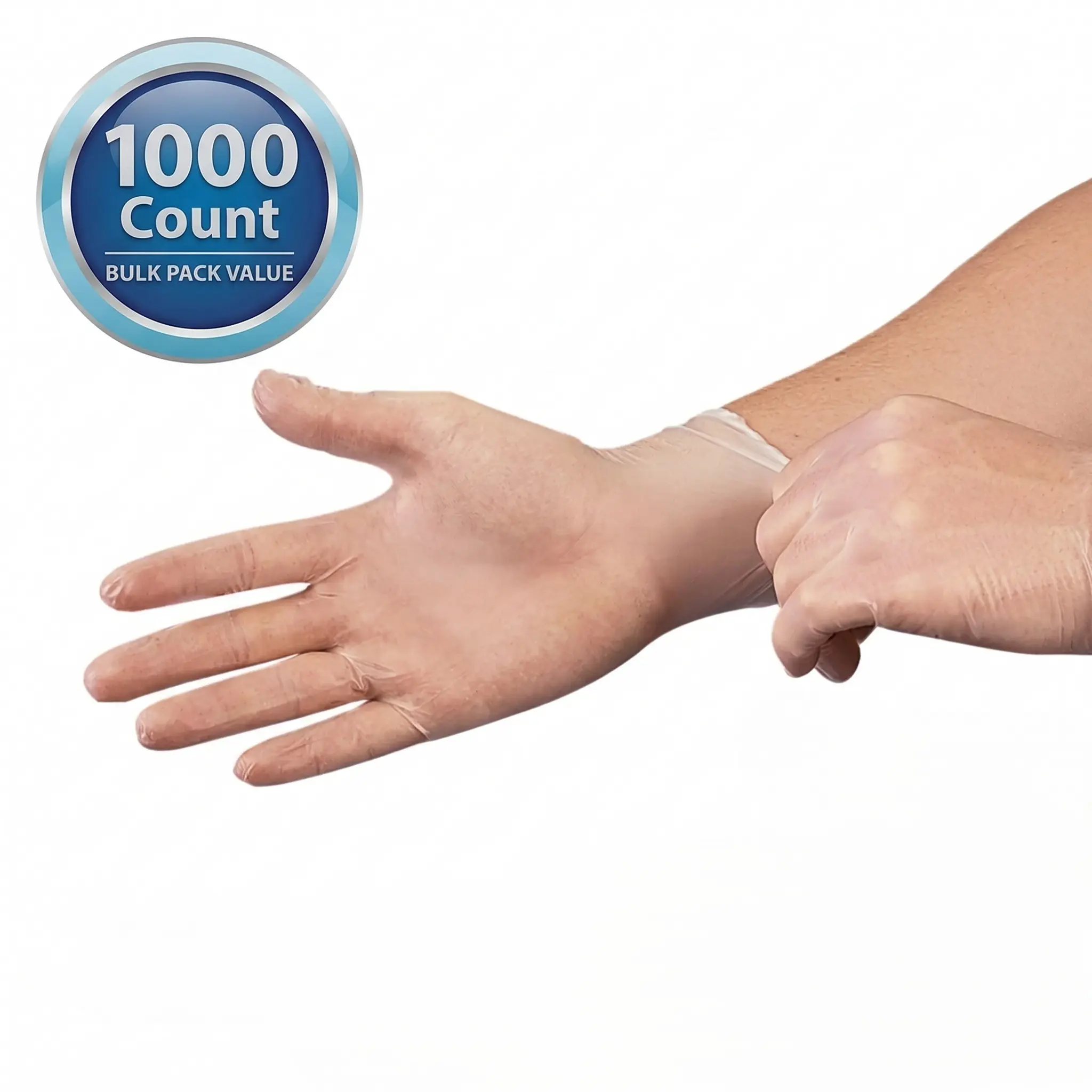 Large Vinyl Powder Free Gloves, 10 Boxes of 100 Gloves (1000/cs)