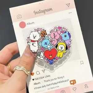Cute bt 21 Heart Group Phone Grip For Army Fans Kpop Aesthetic Collectible Phone Holder Accessory