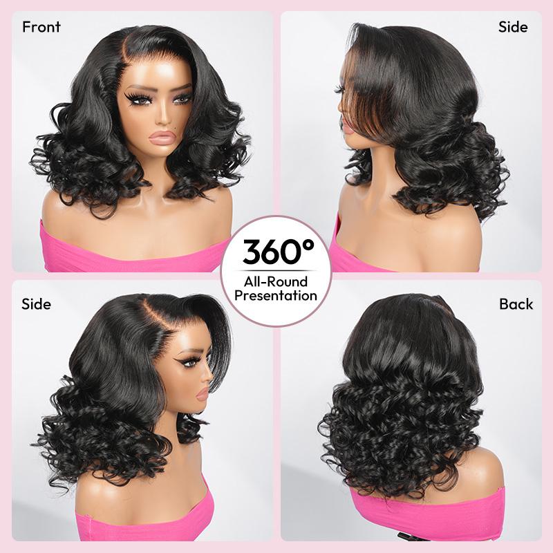 West Kiss 250% Density Right Side Part Glueless LayerCut Wig 6x8 Lace Closure Wig Body Wave Pre Cut Pre Bleached Ready Go Wigs