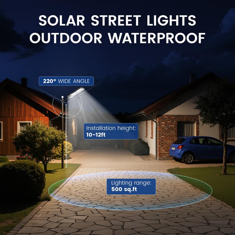 cvcpbu Solar Street Light 2PCS Outdoor IP65 Waterproof Commercial Lighting with Motion Sensor & Remote Control 360 SMD LEDs Adjustable Angle Eco-Friendly Dusk to Dawn cvcpbu Solar Street Light 2PCS Outdoor IP65 Waterproof Commercial Lighting with Motion Sensor & Remote Control 360 SMD LEDs Adjustable Angle Eco-Friendly Dusk to Dawn