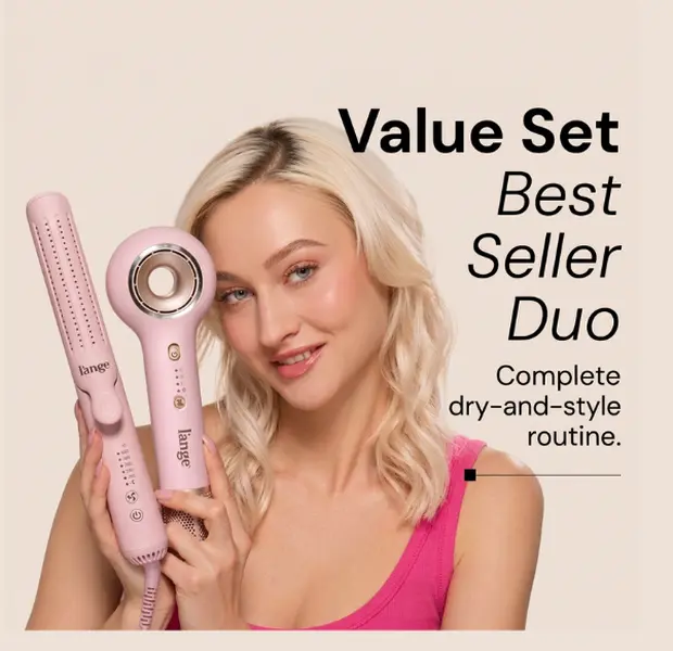 L'ANGE HAIR - Best Seller Duo, Two most-loved styling tools for a complete dry-and-style routine ∘ Delivers ultra-fast drying with advanced ion technology for frizz-free, shiny results, Curls