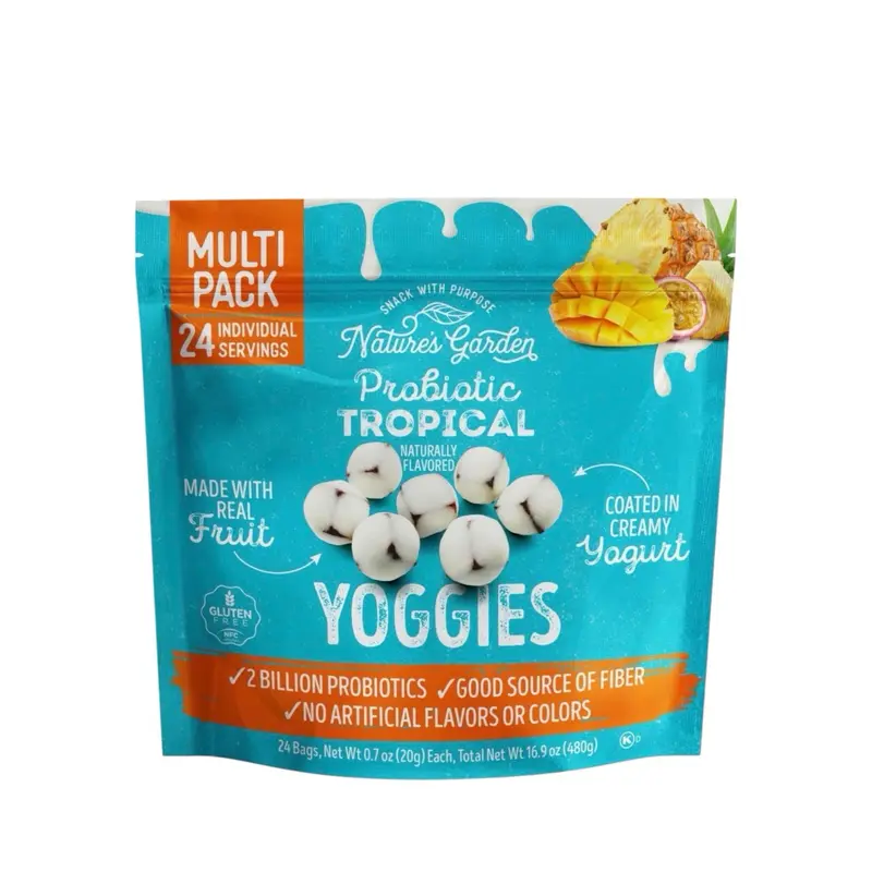 Natures Garden Probiotics Tropical Yoggies- Made With Real Fruit- 24 individual packs